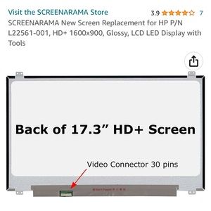 New Replacement for HP P/N L22561-001, HD+ 1600x900, Glossy, LCD LED Display 🖥️
